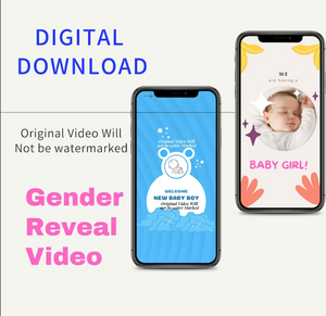 Gender Reveal Video It's a Boy! OR Girl! Video Card Digital Pregnancy Announcement Video For Social Media | Instant download