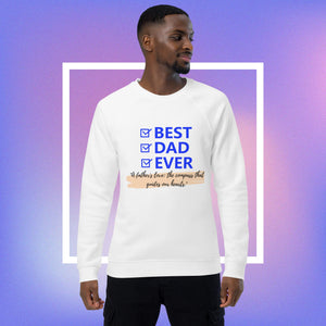 Best Dad Ever || Unisex organic raglan sweatshirt || Father`s Day Gift