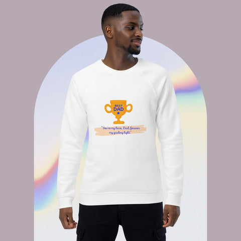 Image of Best Dad || Unisex organic raglan sweatshirt || Father's Day Gift