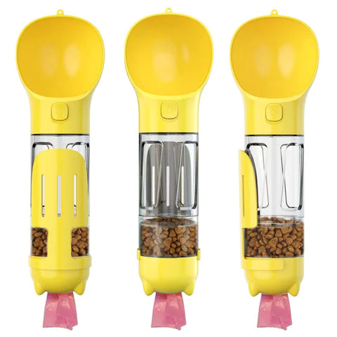 Image of 4 in 1 Portable Dog Water Bottle with Food Container and Waste Bag, Multifunctional Pet Travel Water Dispenser Water Bottle for Outside Drinking and Eating,Suitable for Cats and Puppy || 💖 30% Off Today Only + Free Home Delivery